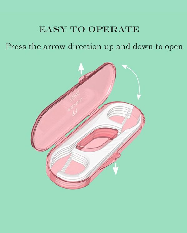10 Pieces Holy Rose Travel Dental Floss Case-Micro Floss ToothPicks-Portable Flosser Picks Cases Contains Floss Stick 100 Count Sealed Storage for Teeth Cleaning (Green+Pink) - Image 3